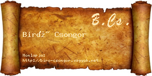 Biró Csongor névjegykártya